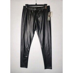 Eye Candy Black Faux Liquid Leather Leggings Pants Womens Large